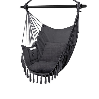 HYPERANGER Hammock Chair Hanging Rope Swing with 2 Cushions