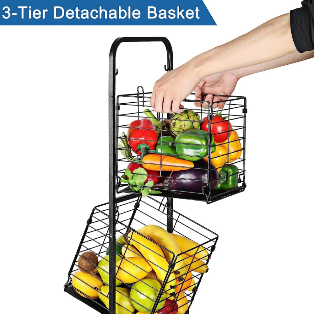 STORFEX 3-Tier Kitchen Storage Rack Removable Vegetable Cart_8