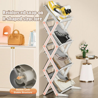 STORFEX Dual Modes Placement Folding Shoe Rack