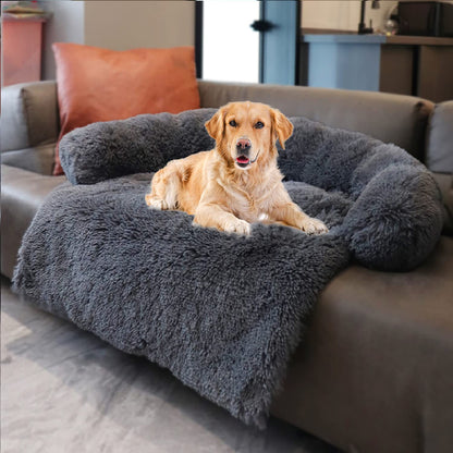 PETSWOL Calming Pet Bed - Fluffy Plush Dog Mat for Comfort and Furniture Protection