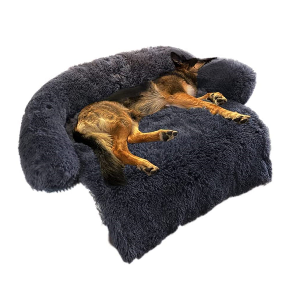 PETSWOL Calming Pet Bed - Fluffy Plush Dog Mat for Comfort and Furniture Protection