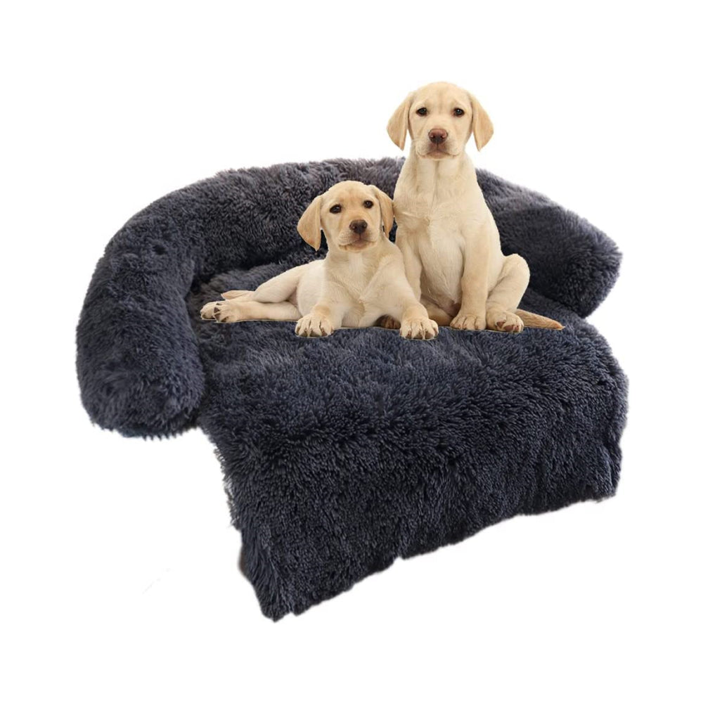 PETSWOL Calming Pet Bed - Fluffy Plush Dog Mat for Comfort and Furniture Protection