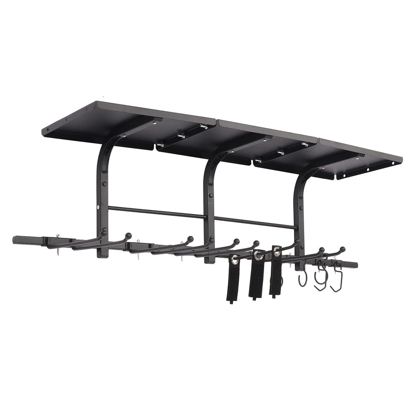 Heavy Duty Wall Mounted Garage Tool Organizer Storage Rack - Black_2