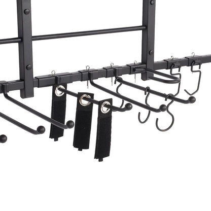 Heavy Duty Wall Mounted Garage Tool Organizer Storage Rack - Black_3