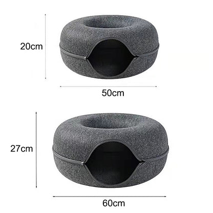 Detachable Donut Shape Pet Bed Cat and Dog Washable