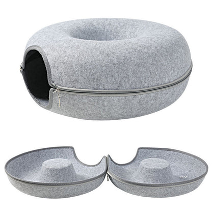 Detachable Donut Shape Pet Bed Cat and Dog Washable