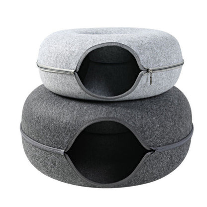 Detachable Donut Shape Pet Bed Cat and Dog Washable