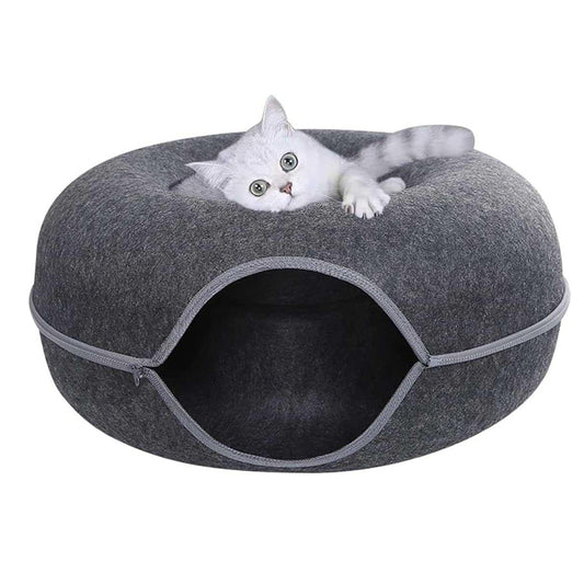 Detachable Donut Shape Pet Bed Cat and Dog Washable_0