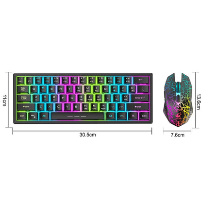 Rainbow Backlit Wireless Gaming Keyboard Mouse and Mat Combo Set_1