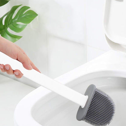 Wall Mounted Silicone Toilet Cleaning Brush with Removable Bottom