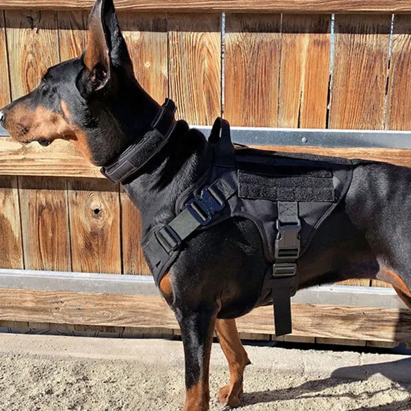 No Pull Adjustable Reflective Tactical Harness for Military Service Dogs