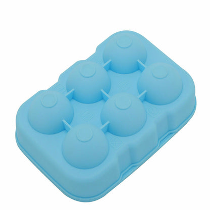 6 Large Sphere Shape Cocktail Ice Molds Quick Release Ice Ball Maker