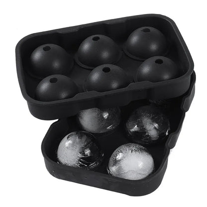 6 Large Sphere Shape Cocktail Ice Molds Quick Release Ice Ball Maker