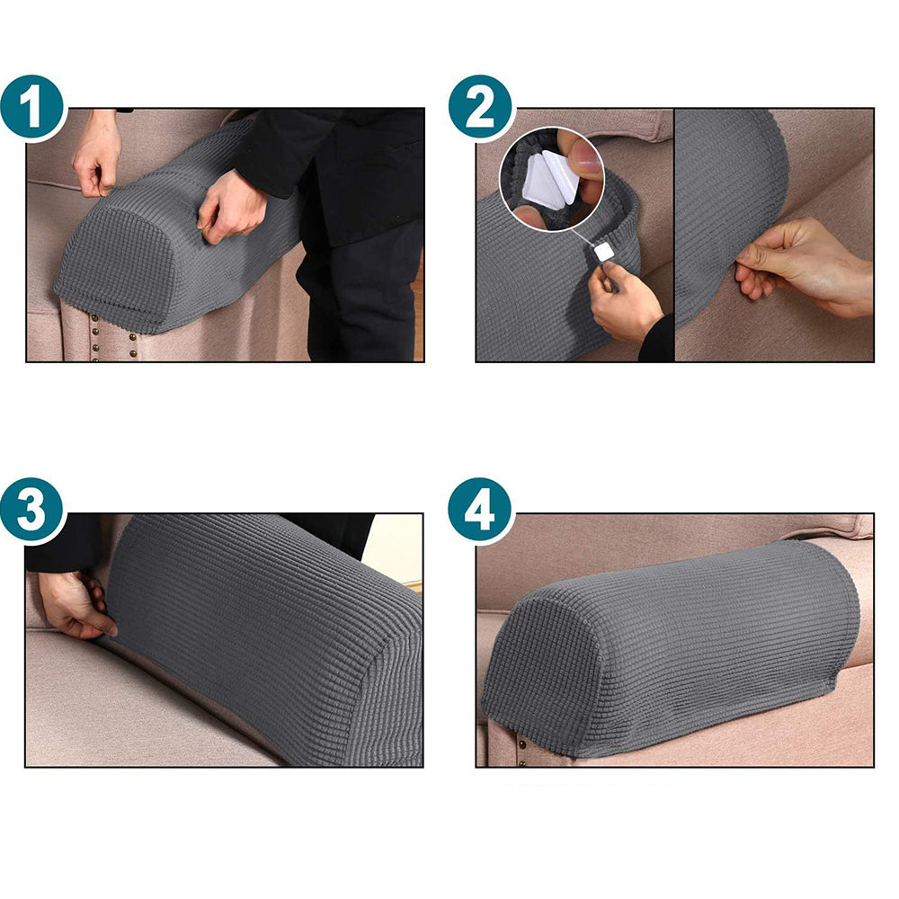 COMFEYA 2 Pack Durable and Stylish Stretch Armrest Covers for Sofas and Chairs_9