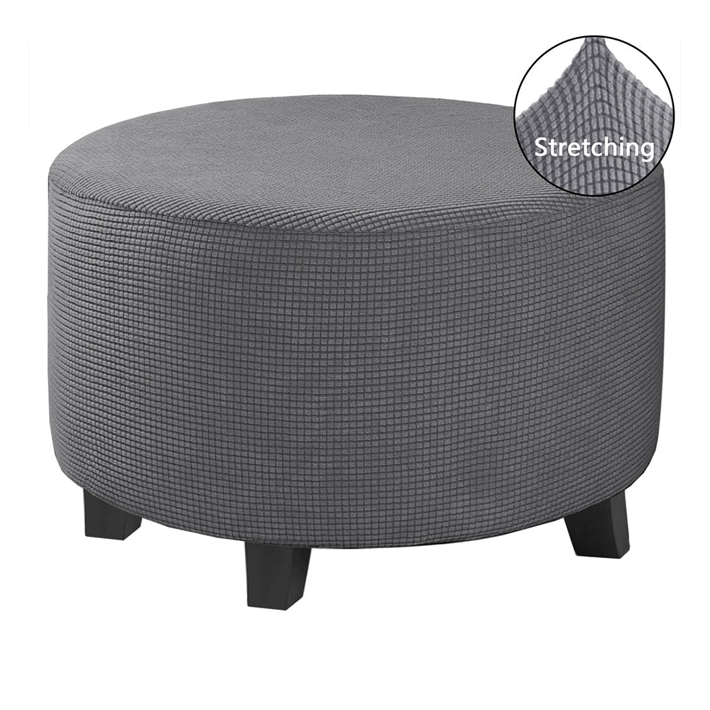 COMFEYA Round Ottoman Cover - Stretch Ottoman Slipcover Furniture Protector for Round Ottomans_3