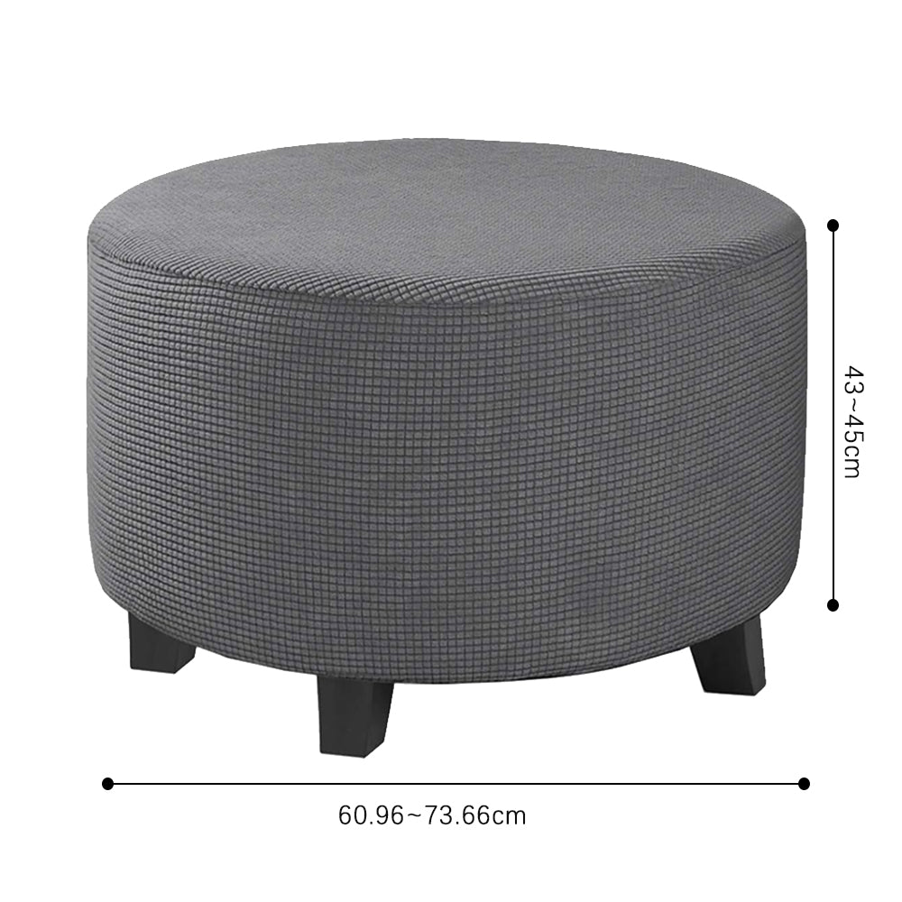 COMFEYA Round Ottoman Cover - Stretch Ottoman Slipcover Furniture Protector for Round Ottomans_7