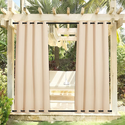 COMFEYA 2-Panel Weighted Blackout Curtains - Outdoor Patio Privacy and Wind Protection