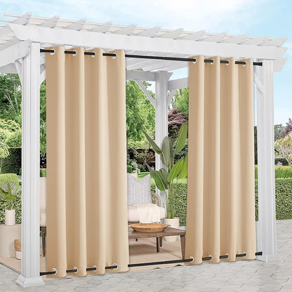 COMFEYA 2-Panel Weighted Blackout Curtains - Outdoor Patio Privacy and Wind Protection