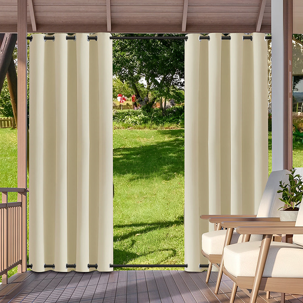 COMFEYA 2-Panel Weighted Blackout Curtains - Outdoor Patio Privacy and Wind Protection