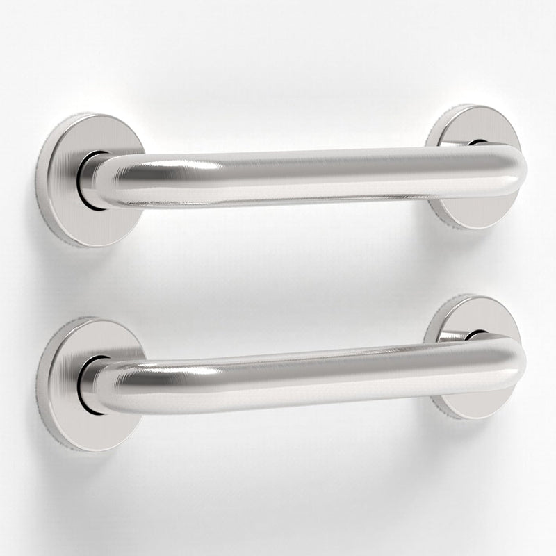 2 Pcs Chrome Plated Safety Bar Stainless Steel Bathroom Grab Handrails