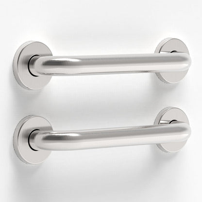 2 Pcs Chrome Plated Safety Bar Stainless Steel Bathroom Grab Handrails