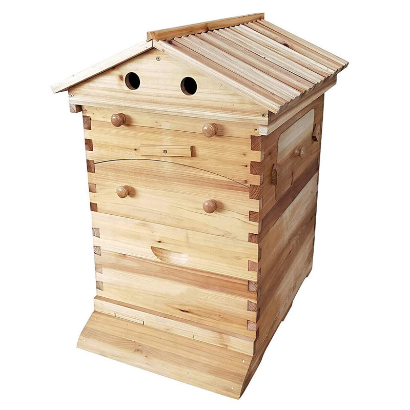 Wooden Beekeeping Beehive Housebox with Auto-Flowing Honey Frames