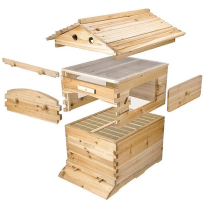 Wooden Beekeeping Beehive Housebox with Auto-Flowing Honey Frames