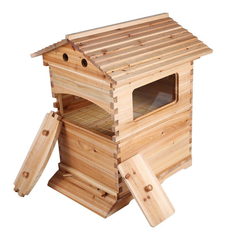 Wooden Beekeeping Beehive Housebox with Auto-Flowing Honey Frames