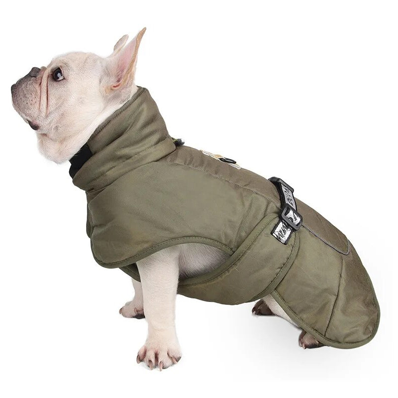 Hooded Pet Winter Jacket Thick and Comfortable Padded Dog Clothes