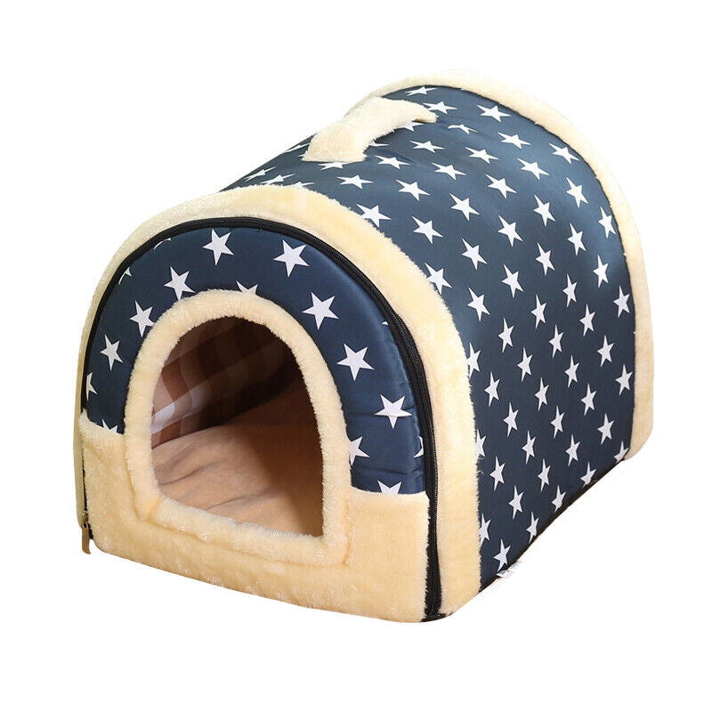 2 in 1 Convertible Pet Bed Warm and Comfortable Igloo-Shaped Pet Cave