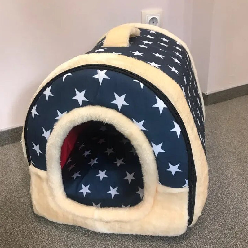 2 in 1 Convertible Pet Bed Warm and Comfortable Igloo-Shaped Pet Cave