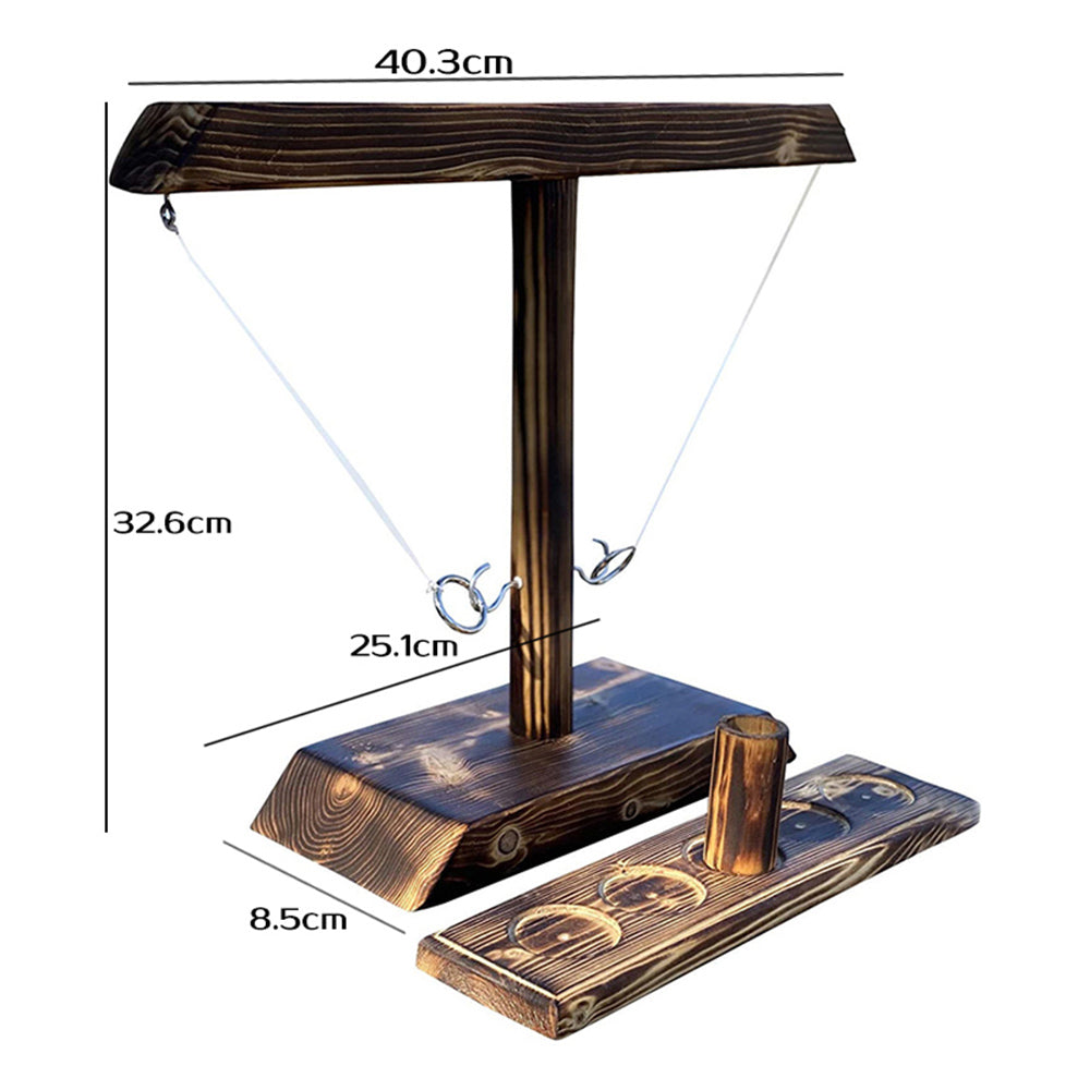 Hook and Ring Wooden Toss Quick Play Interactive Family Game