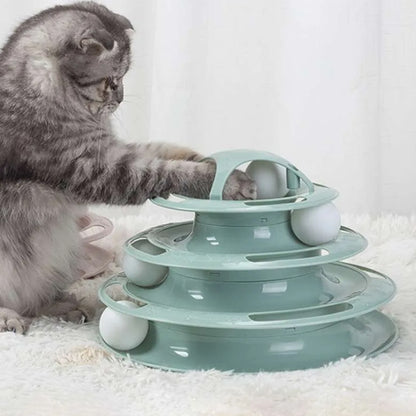 3 Levels Interactive Cat Turntable and Track Ball Training Toy