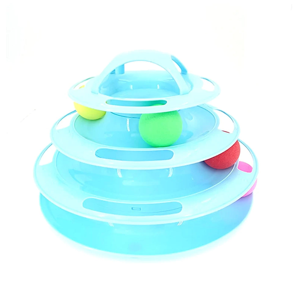 3 Levels Interactive Cat Turntable and Track Ball Training Toy