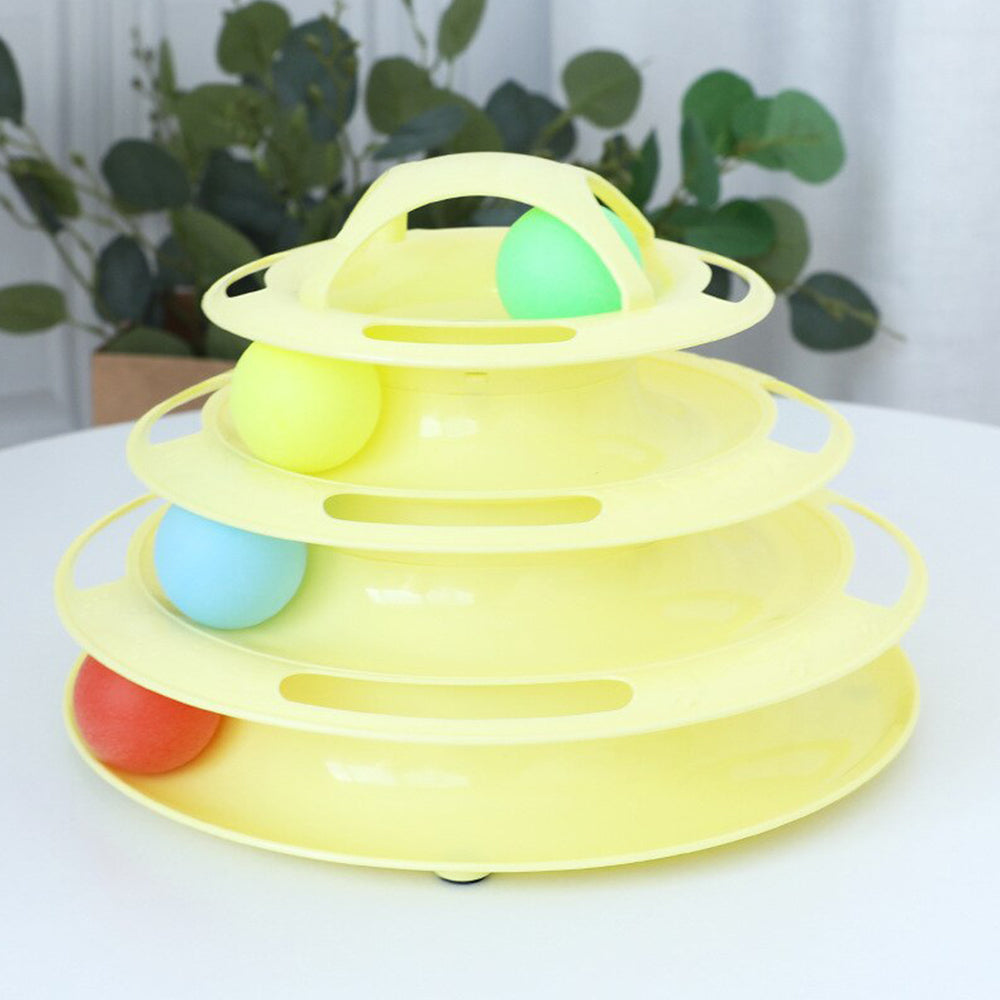 3 Levels Interactive Cat Turntable and Track Ball Training Toy