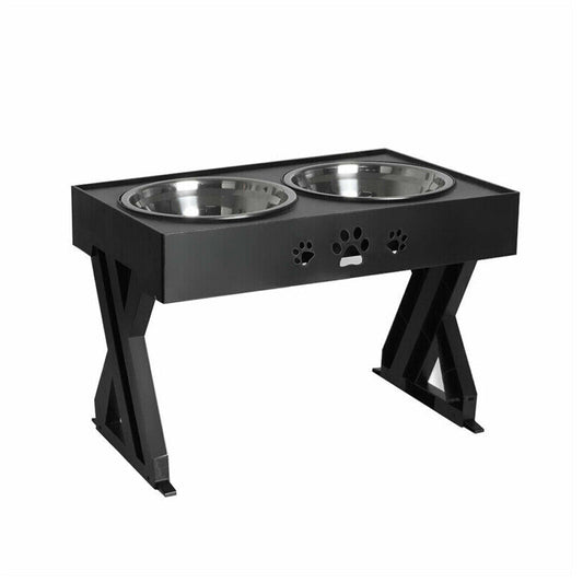 Elevated Double Bowl Dog Pet Feeder with Adjustable Height