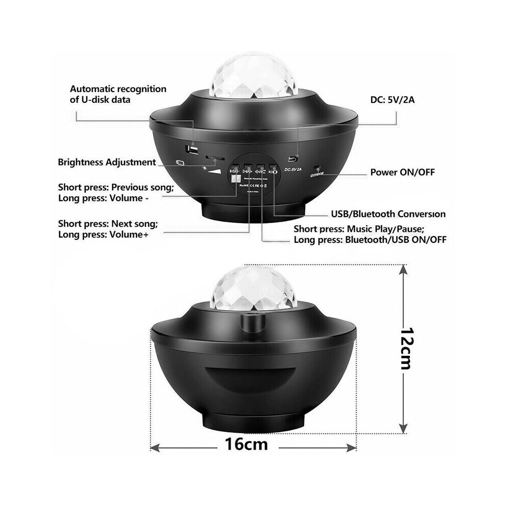 LED Night Lamp Projector Rotating Light -USB Power Supply