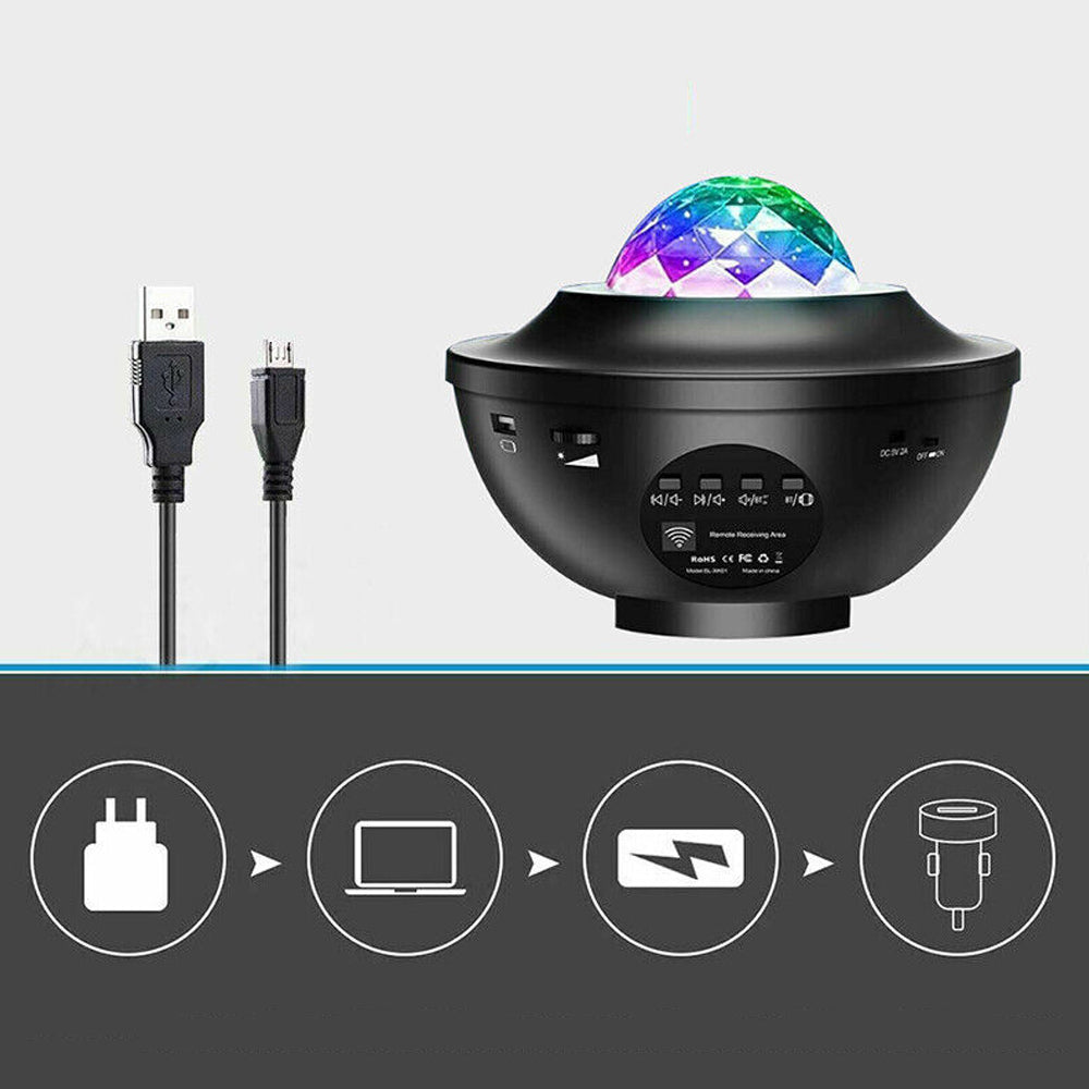 LED Night Lamp Projector Rotating Light -USB Power Supply