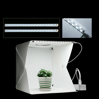 40CM Light Foldable Photo Studio Portable Mini Photography Box Led Kit Tent Cube-USB Plugged-in