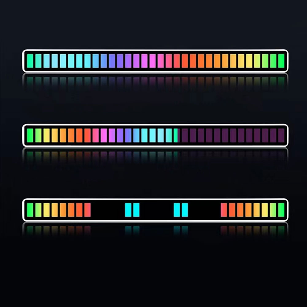 RGB Activated Music Rhythm LED Light Strip Lamp Sound Control -USB Rechargeable