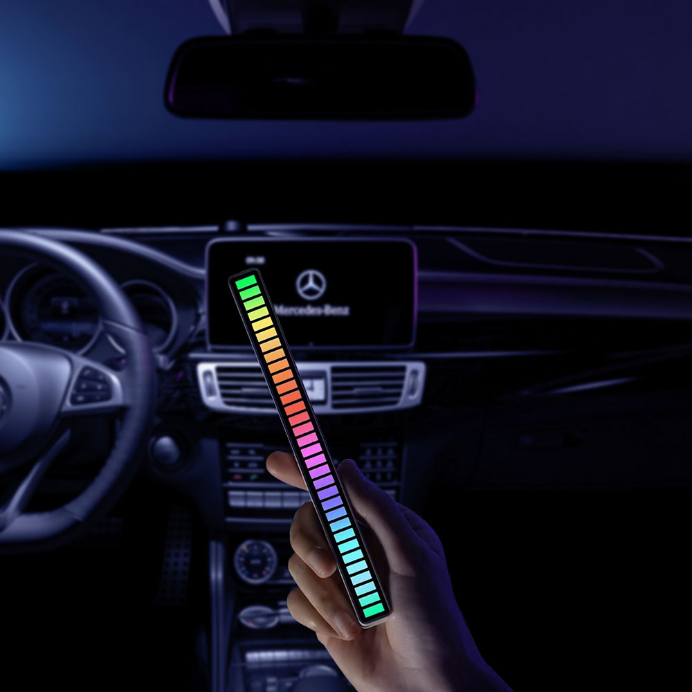 RGB Activated Music Rhythm LED Light Strip Lamp Sound Control -USB Rechargeable