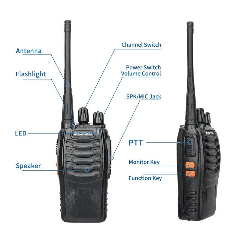 2 Pcs Two-Way Portable Walkie Talkie Radio Kid’s Toy- USB Rechargeable