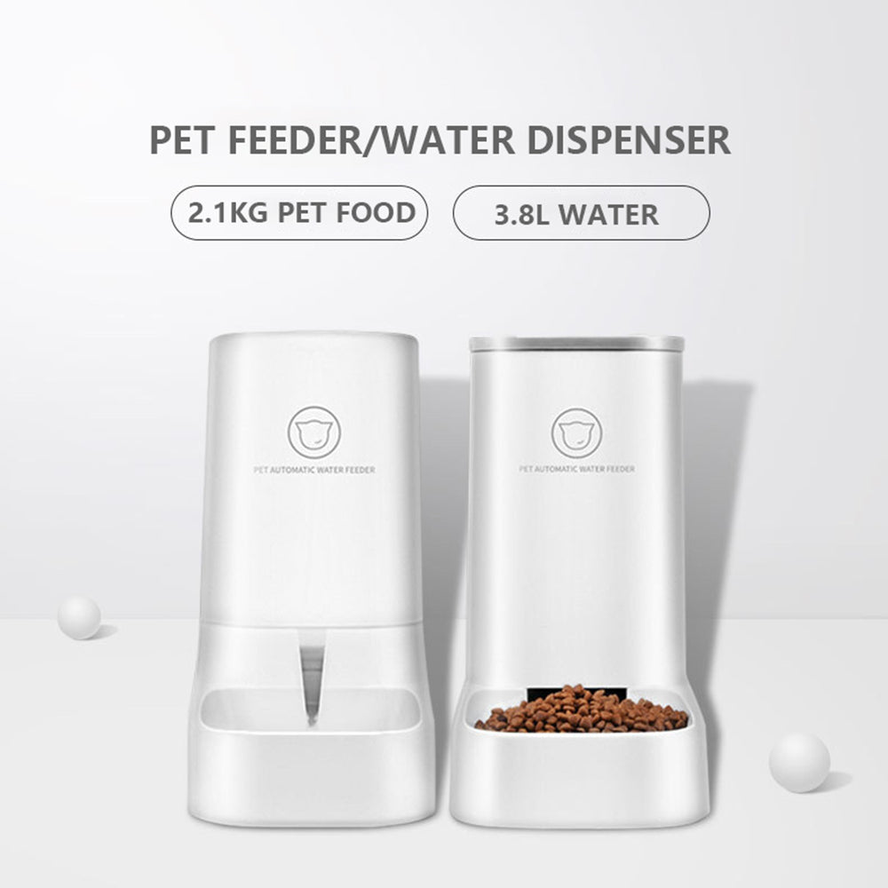 PETSWOL Cat Dog Feeder and Waterer - Self-Dispensing Automatic Pet Feeders