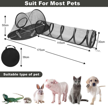 PETSWOL Portable Cat Tent With Tunnel - Spacious Outdoor Retreat For Cats And Small Pets