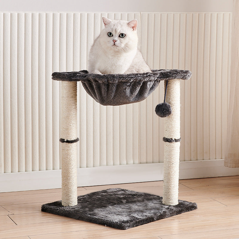 PETSWOL Cat Tower With Hammock And Scratching Posts