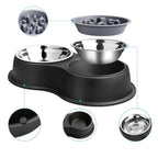 PETSWOL Dog Water And Food Bowls With Slow Feeder