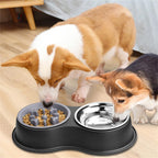 PETSWOL Dog Water And Food Bowls With Slow Feeder