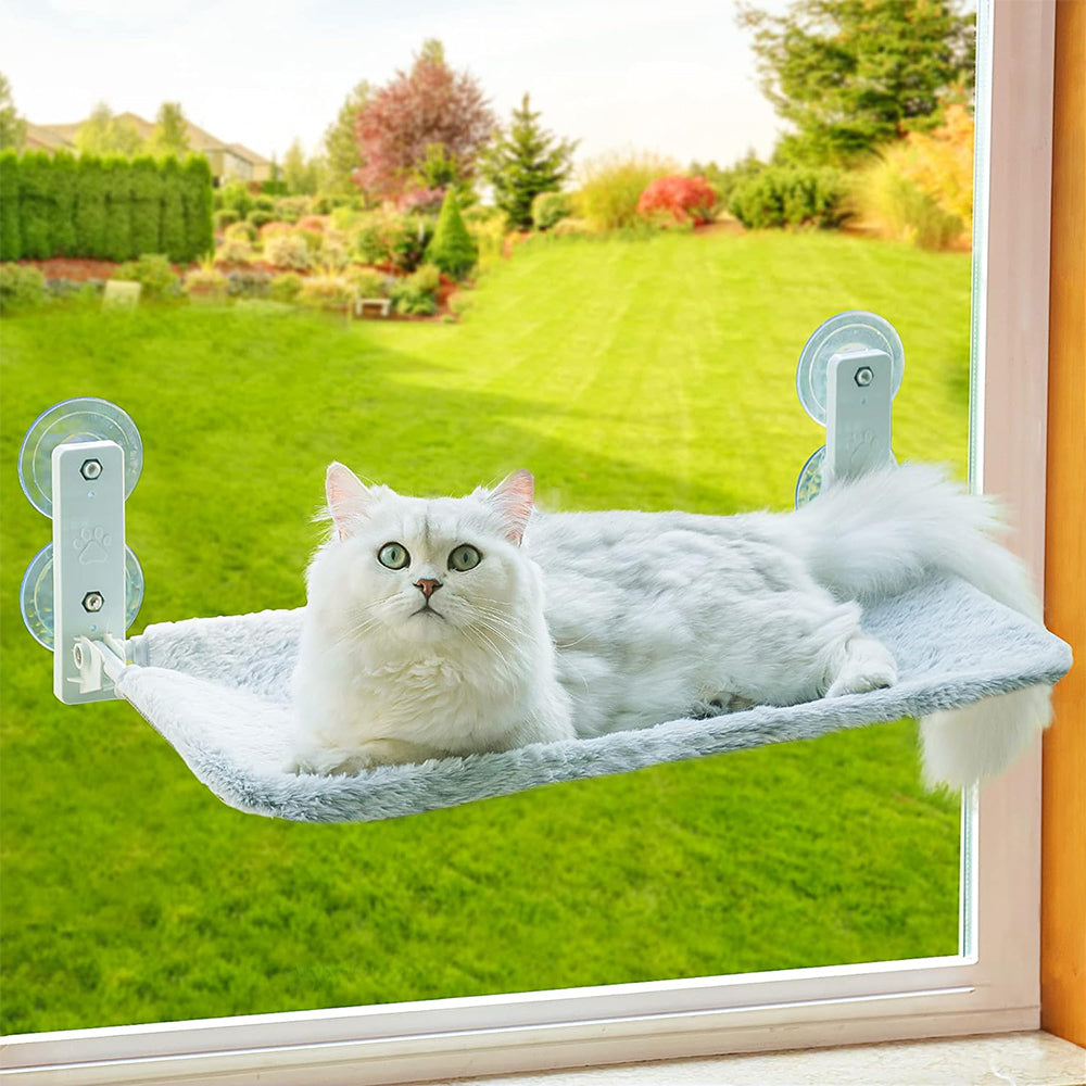 PETSWOL Foldable Cordless Cat Window Perch For Wall With Strong Suction Cups