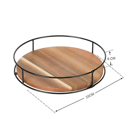 STORFEX 9 Inch Wood Lazy Susan Organizer - Premium Wooden Turntable_5