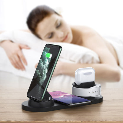 6-in-1 Wireless Charging Station Fast Charging Dock for Android and Apple Devices